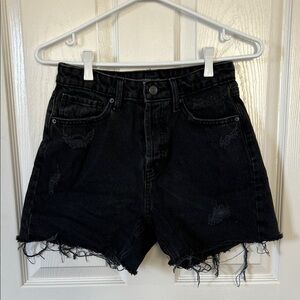 Wild Fable Black Distressed Super High-Rise Cut Off Denim Shorts Size 0